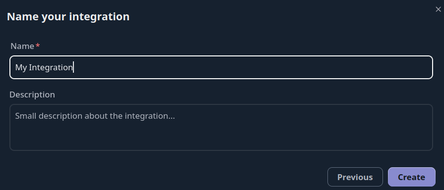 Fortinet Integration Creation Screen